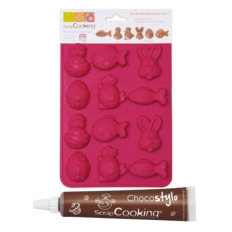 Moule Chocolats de Pâques + 1 Stylo chocolat Scrapcooking - Mathon