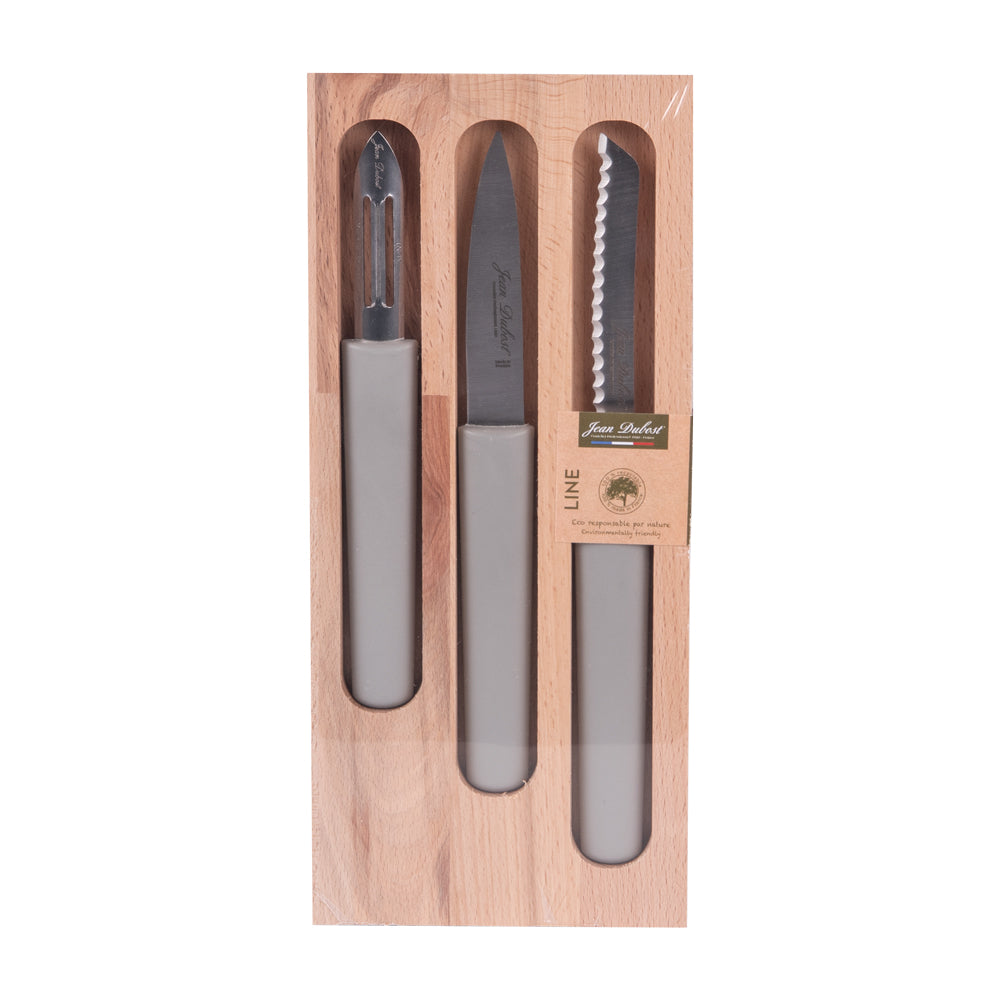 Set de 3 pièces en inox Eco-responsable office, éplucheur, tomate gris Jean Dubost - Mathon - 2