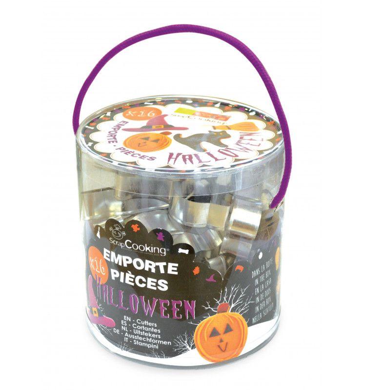 Seau 16 emporte-pièces à pâtisserie - Halloween Scrapcooking - Mathon