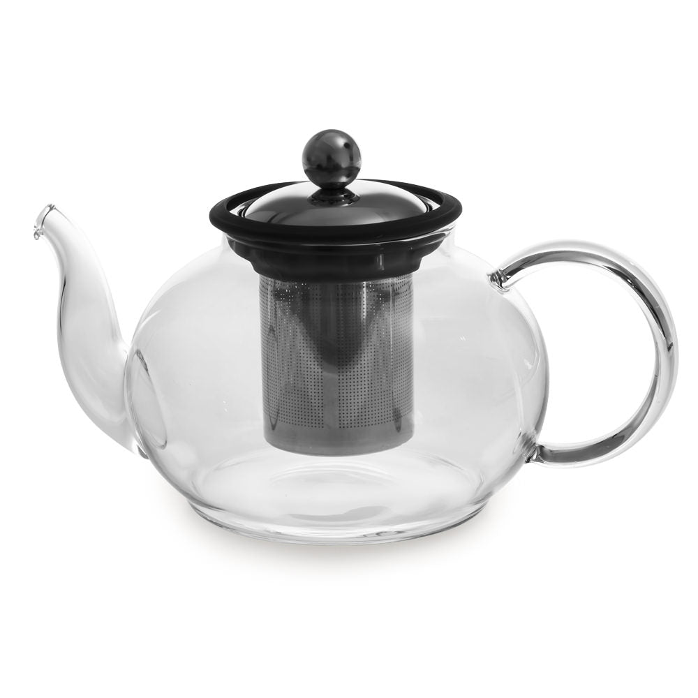 Théière 1 l en borosilicate décor noir Table passion - Mathon - 1