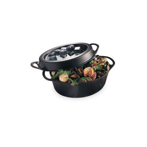 Cocotte fonte ovale Doufeu 32 cm 7,2 L noir mat Le Creuset - Mathon - 2