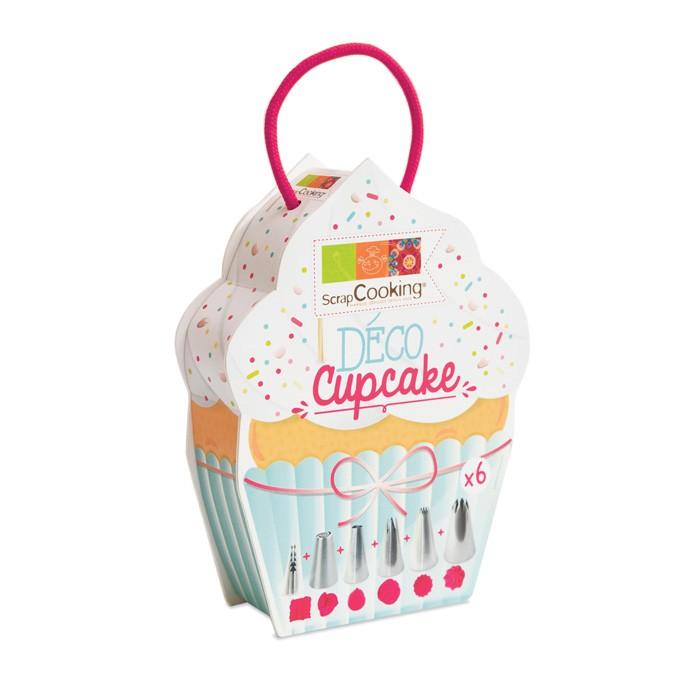 6 douilles inox pour déco cupcake Scrapcooking - Mathon