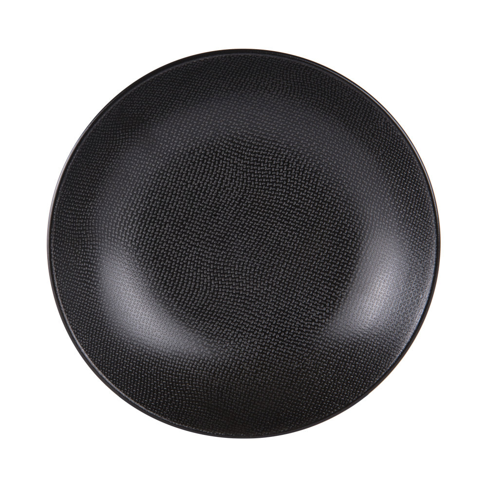 Grande assiette creuse Vesuvio noir 25 cm (lot de 6) Table passion - Mathon - 1