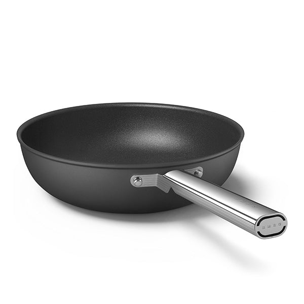 Wok aluminium antiadhésif 30 cm noir mat Smeg - Mathon - 3