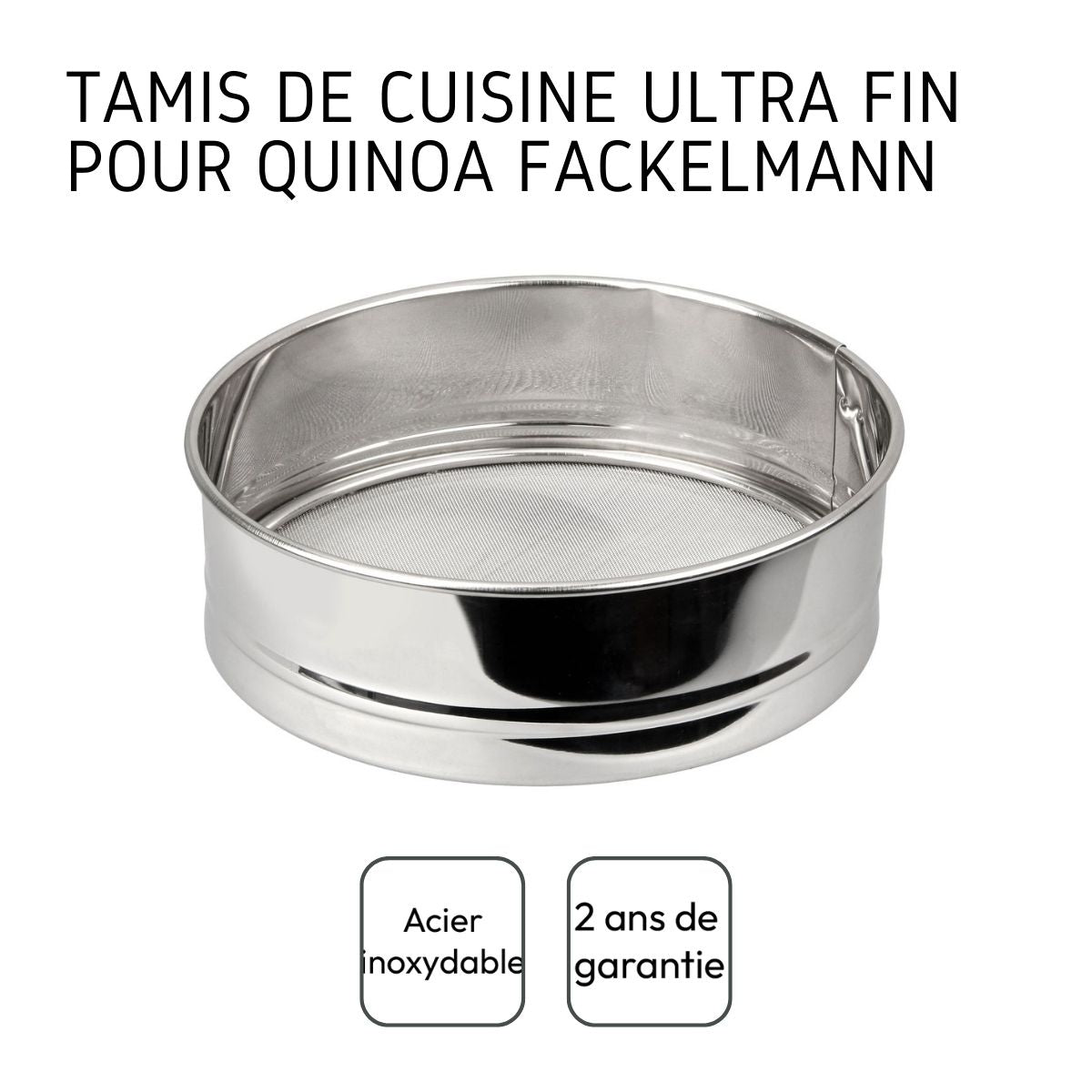 Tamis de cuisine inox extra fin 18 cm de diamètre Basic Fackelmann