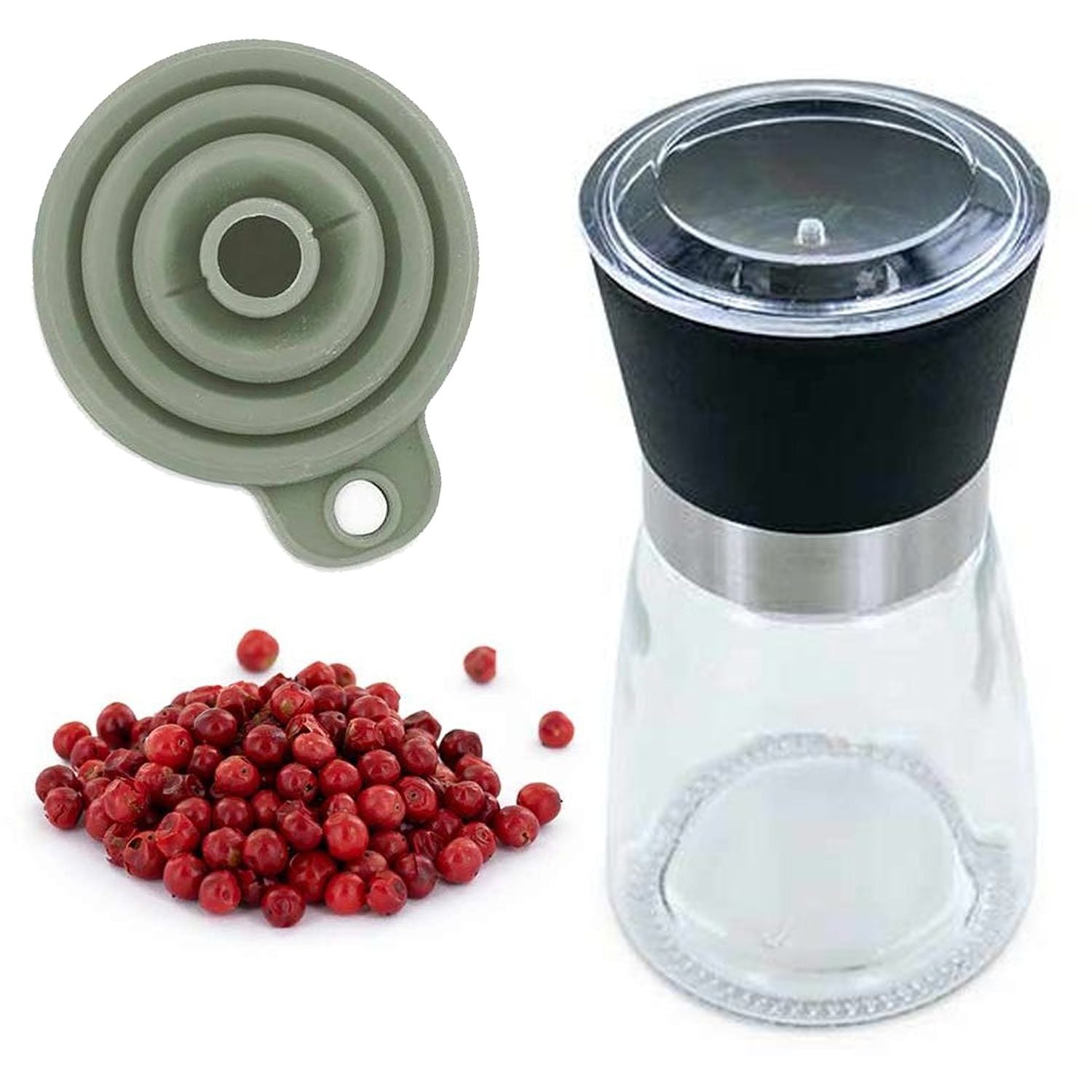 Moulin à épices, entonnoir et baies rose de Madagascar Aromandise - Mathon