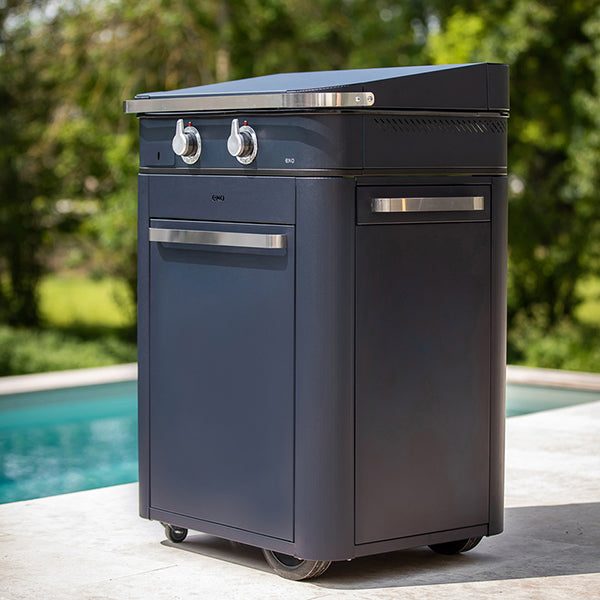 Plancha à gaz Combo enosign 65 bleu navy 2 feux ENO - Mathon - 3