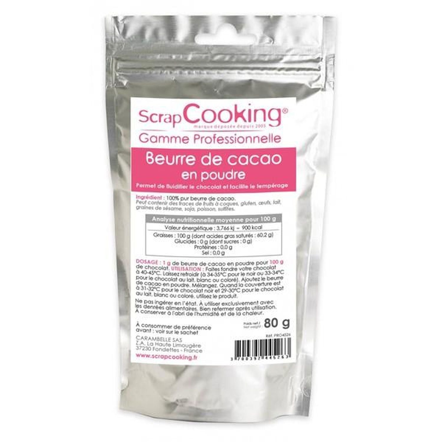 Beurre de cacao en poudre 480 g Scrapcooking - Mathon