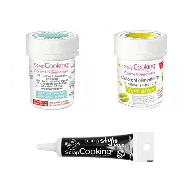2 colorants alimentaires vert citron-vert d