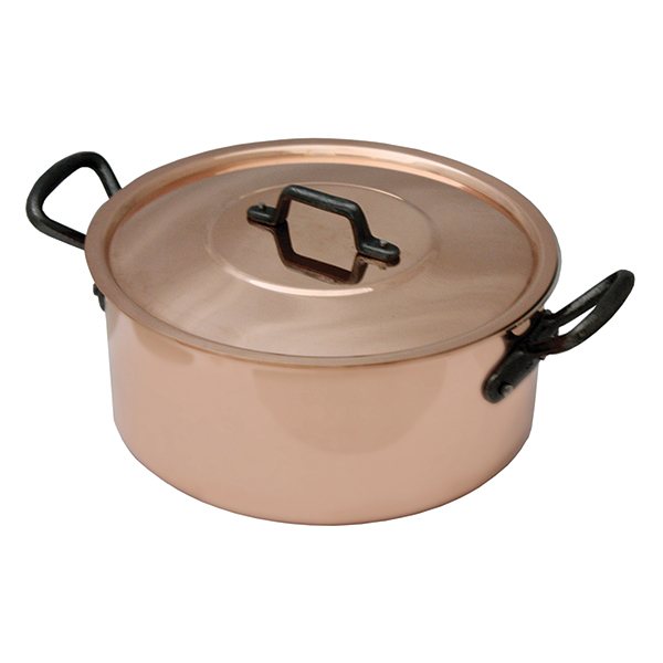 Faitout avec couvercle en cuivre massif 24 cm Baumalu - Mathon - 1