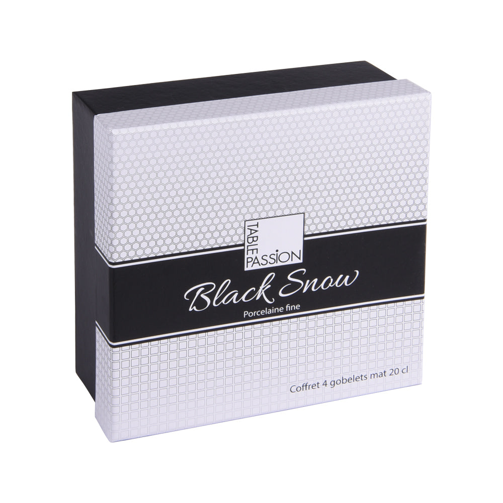 Coffret de 4 gobelets à thé Snow black mat  20 cl Table passion - Mathon - 2