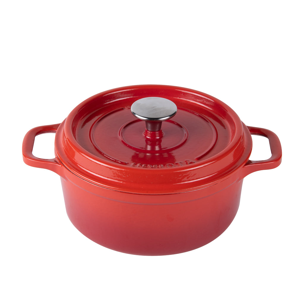 Petite casserole en fonte émaillée couleur extérieure Rouge diamètre 12 cm