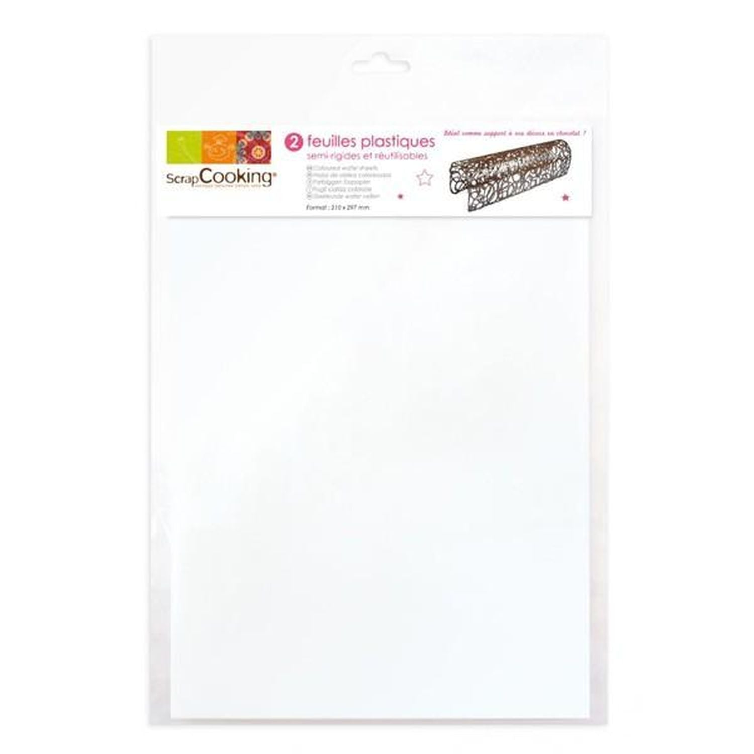 4 feuilles plastique semi-rigides pour chocolat Scrapcooking - Mathon