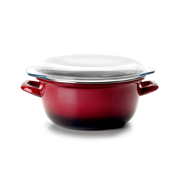Friteuse traditionnelle acier émaillé 24 cm rouge Ibili - Mathon - 1