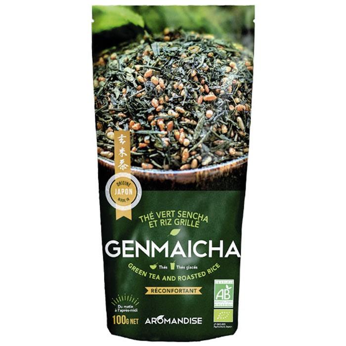 Thé vert Bio et riz complet Genmaicha 100 g Aromandise - Mathon