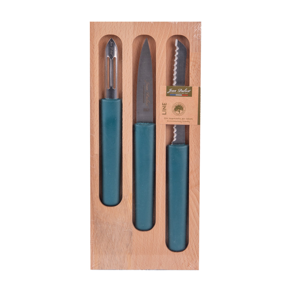 Set de 3 pièces en inox Eco-responsable office, éplucheur, tomate bleu Jean Dubost - Mathon - 2