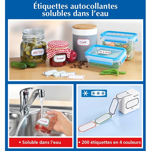 200 étiquettes autocollantes hydrosolubles en rouleau Wenko by Maximex - Mathon - 4