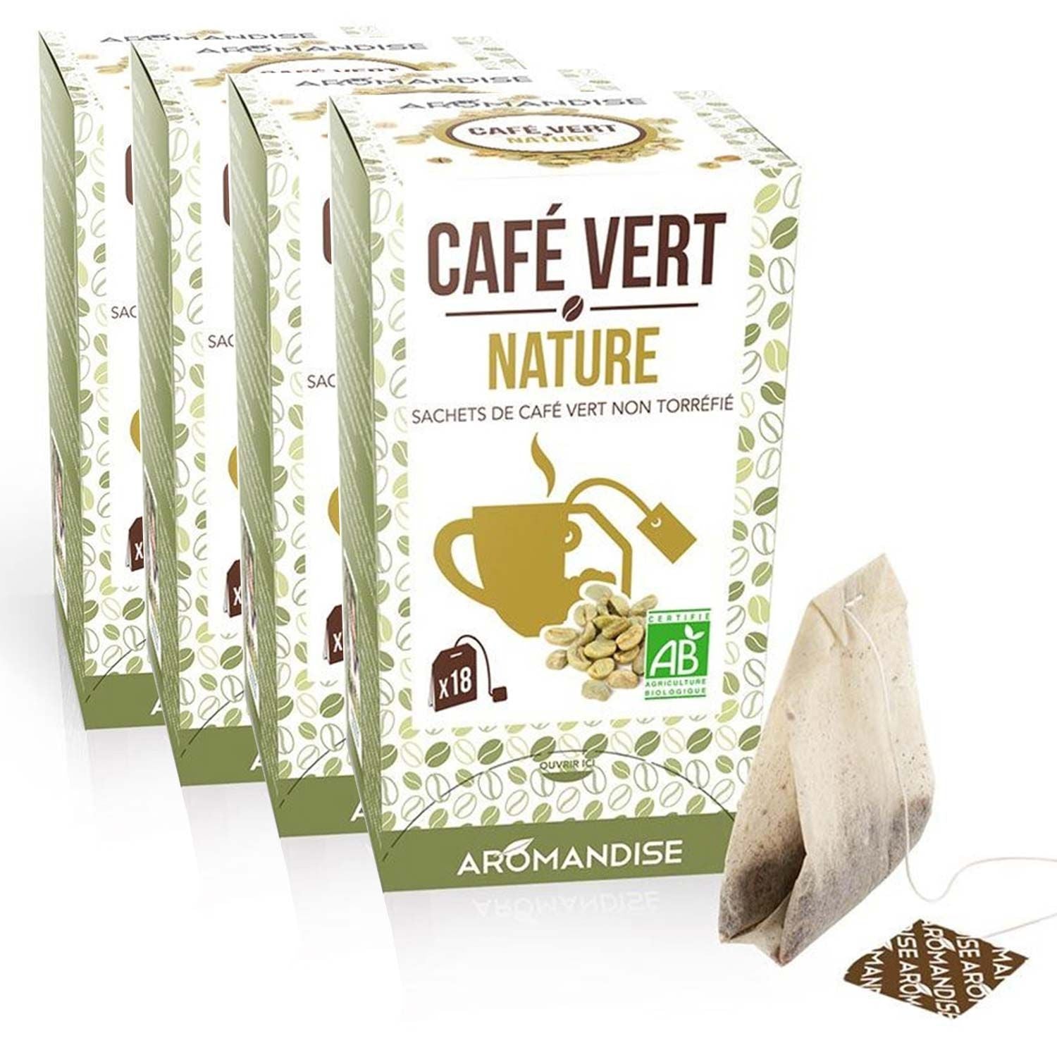 Café vert nature 72 sachets Aromandise - Mathon