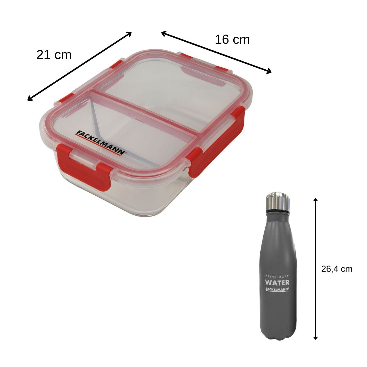 Ensemble pour petit déjeuner avec Bouteille 500 ml et Lunch box Move Fackelmann - Mathon - 3