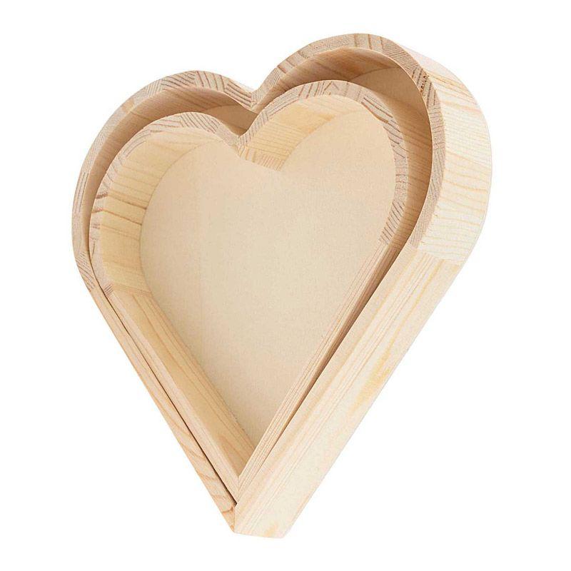 2 plateaux en bois cœur Rico Design - Mathon