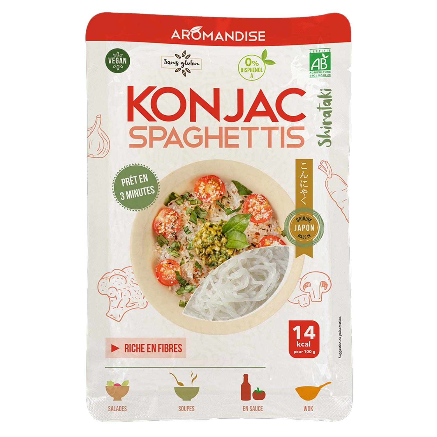 Spaghetti de Konjac 900 g Aromandise - Mathon