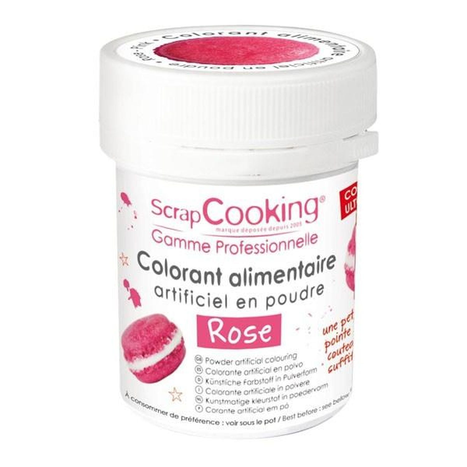 Colorant alimentaire en poudre 10 g - rose Scrapcooking - Mathon