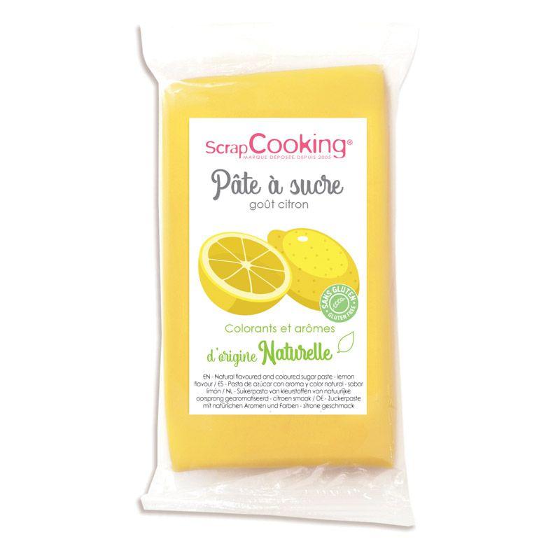 Pâte à sucre jaune 250 g sans gluten - arôme citron Scrapcooking - Mathon