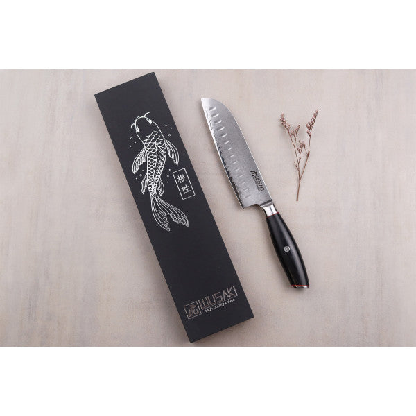 Couteau modèle santoku Wusaki Fujiko Black 18cm manche en pakka Wusaki - Mathon - 4
