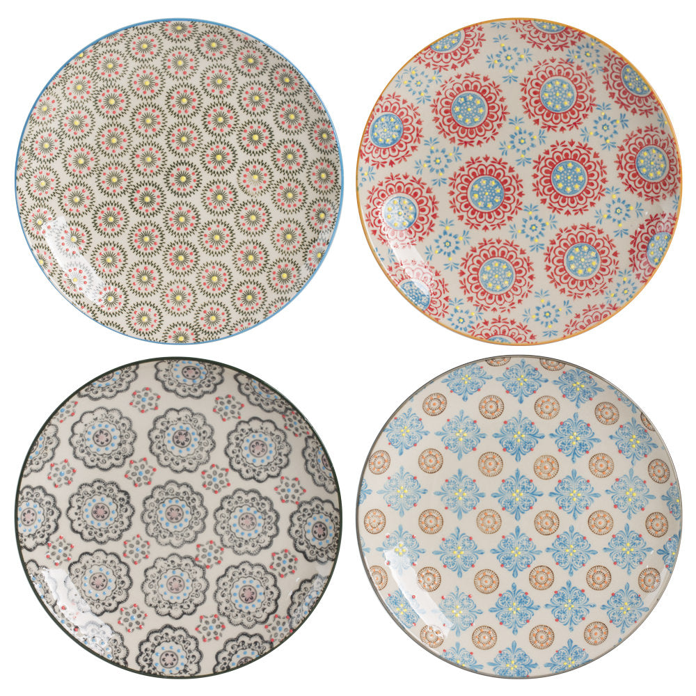 Coffret de 4 assiettes à dessert Bohème 20 cm Table passion - Mathon - 1