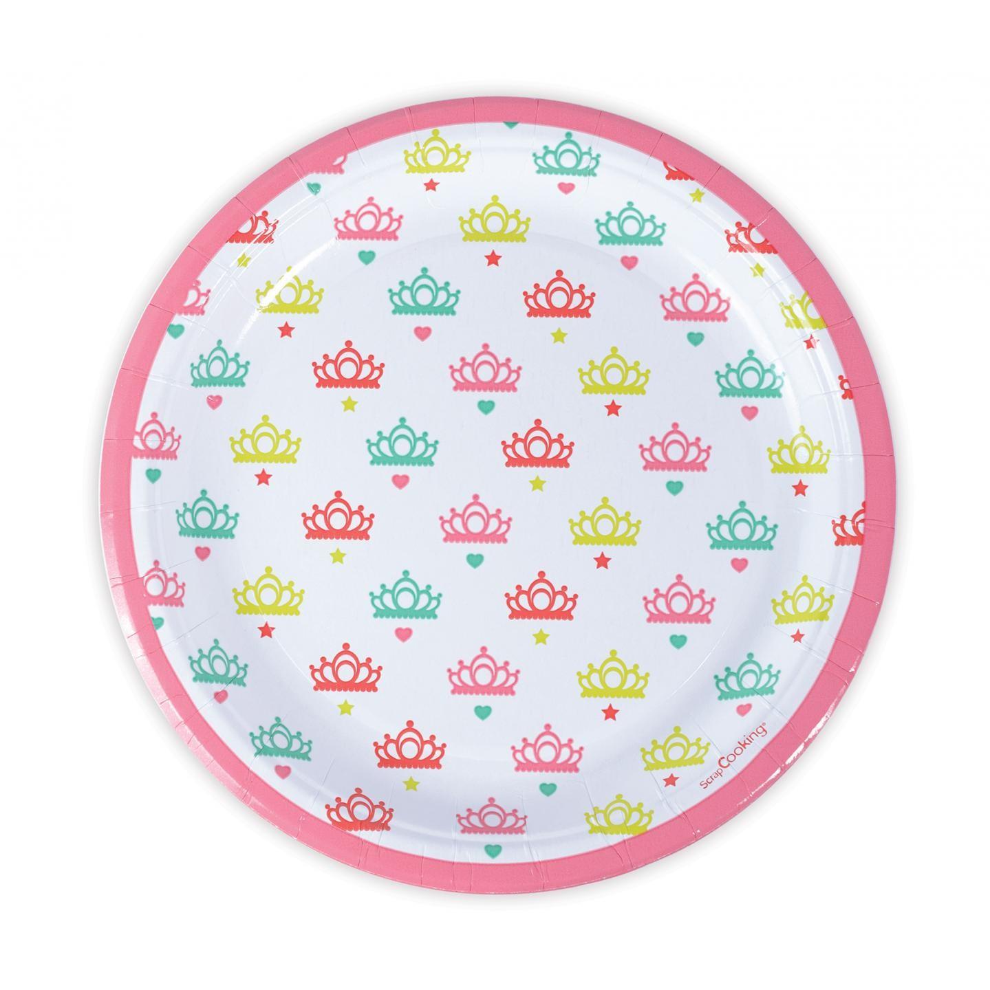 8 assiettes carton Ø 23 cm - Princesse Scrapcooking - Mathon
