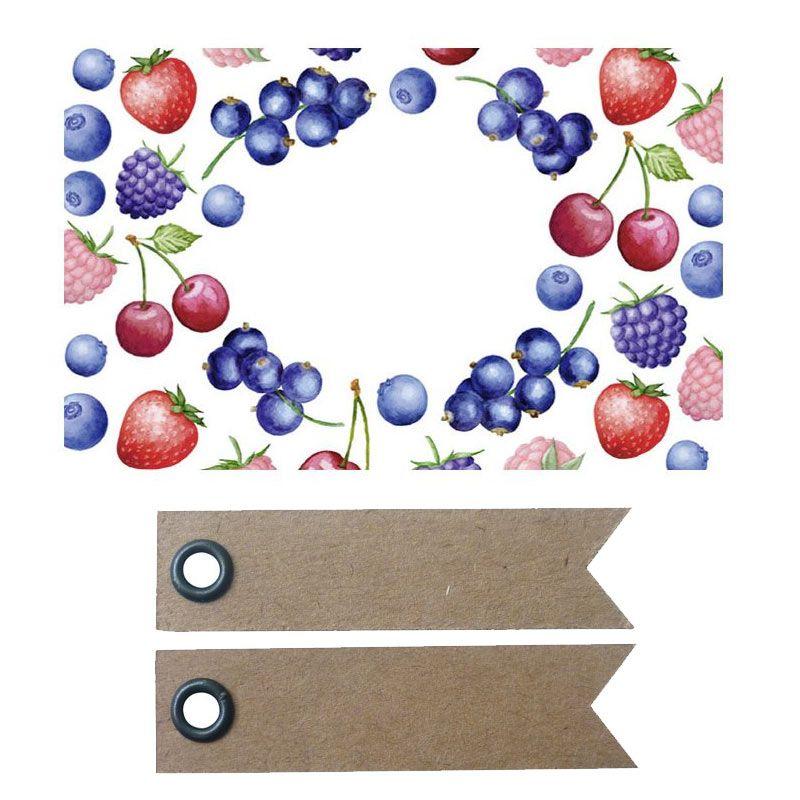 100 étiquettes à confiture fruits rouges + 20 étiquettes kraft Fanion Youdoit - Mathon