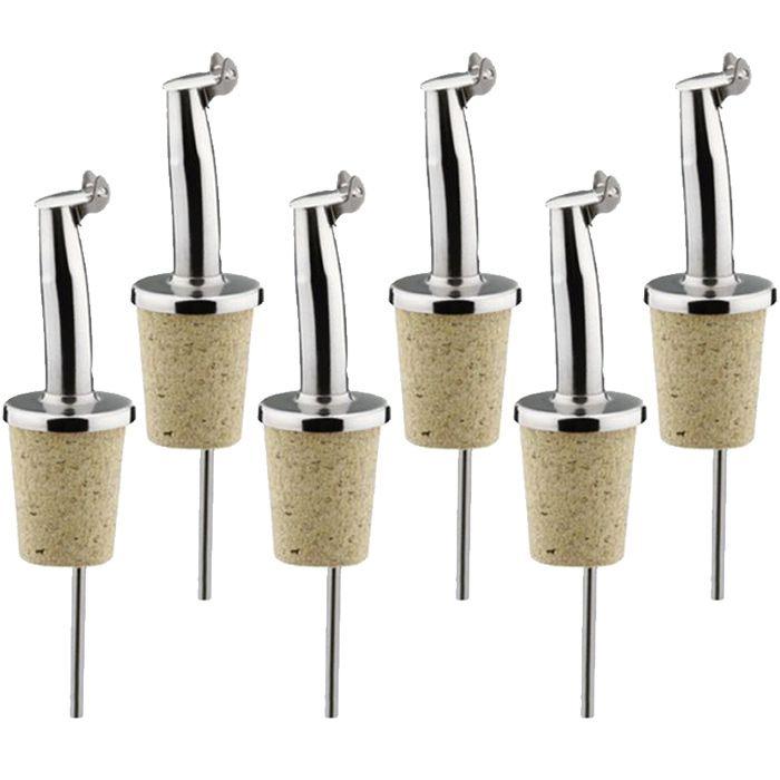 6 bouchons verseurs à clapet en inox et liège Chevalier diffusion - Mathon