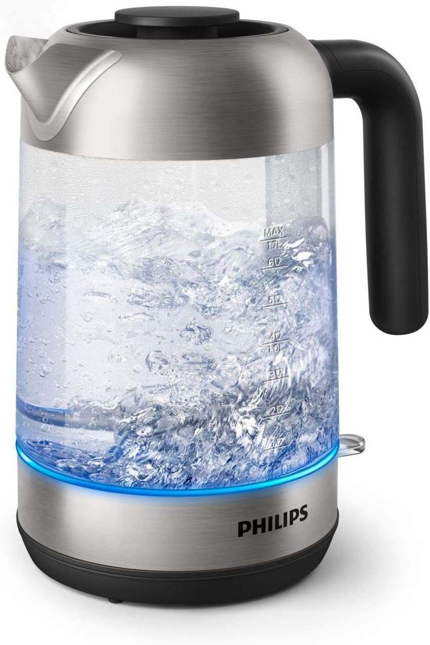 bouilloire électrique de 1,7L 2200W transparent gris noir Philips - Mathon