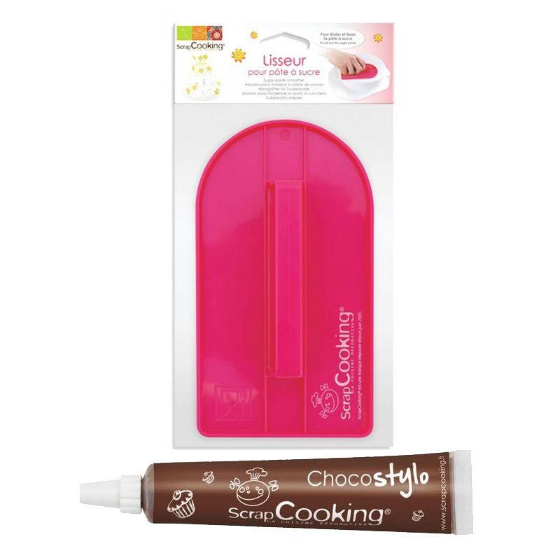Lisseur Pâte à sucre + Stylo chocolat Scrapcooking - Mathon