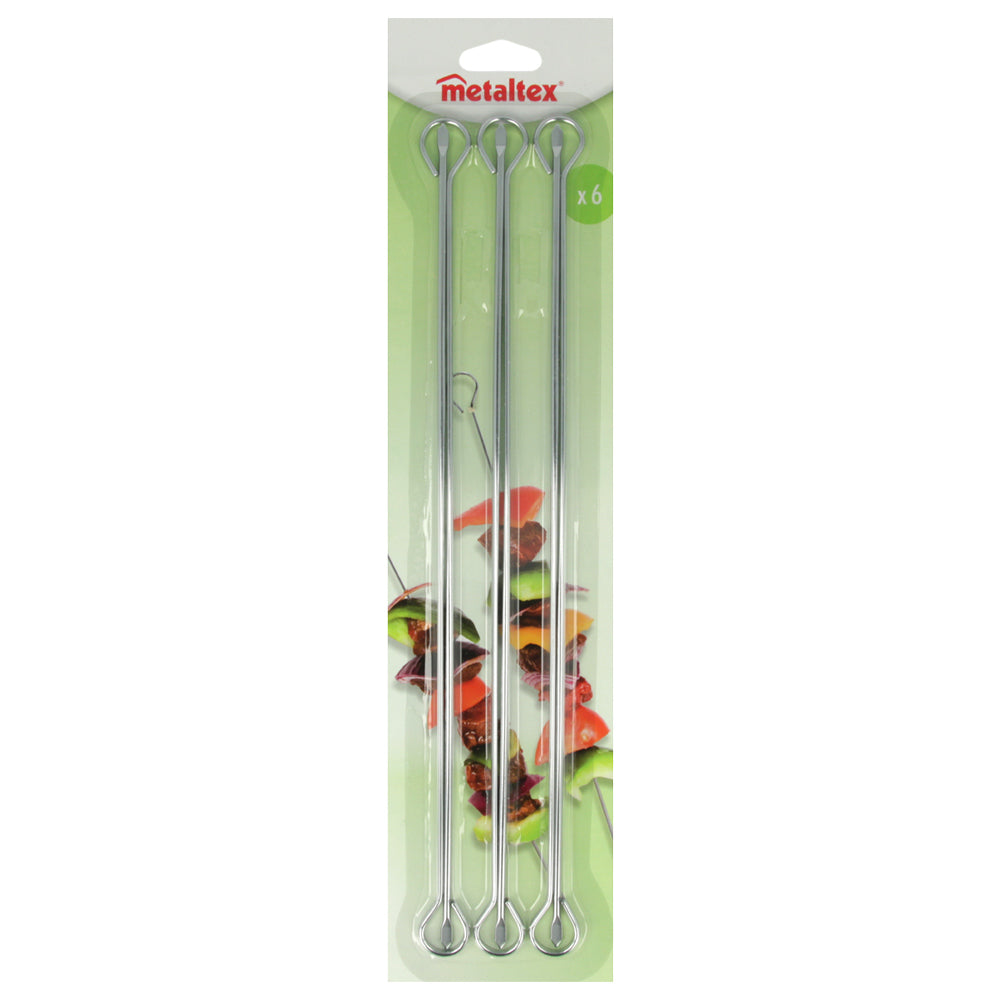 6 brochettes chromées 35 cm Metaltex - Mathon - 2
