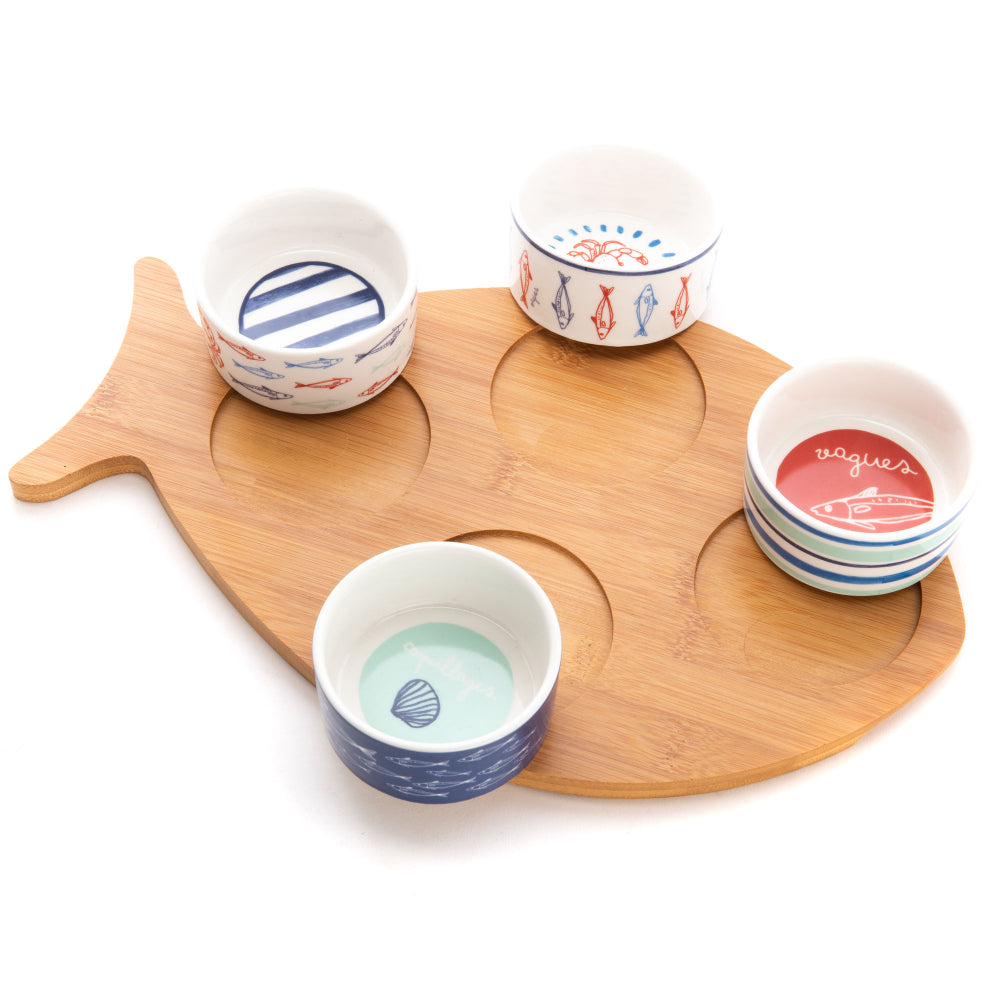 Plateau poisson et ses 4 bols Ariel Amadeus - Mathon - 2