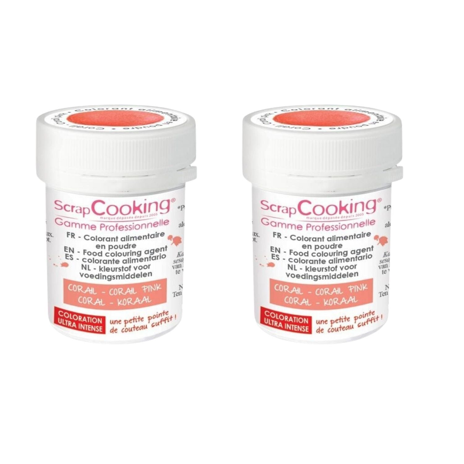 Colorant alimentaire en poudre 10 g - corail Scrapcooking - Mathon