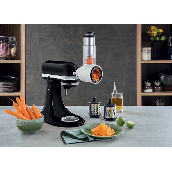 Robot artisan noir 5KSM125PS avec accessoire tranchoir et râpes 3 cylindres 5KSMVSA Kitchenaid - Mathon - 2