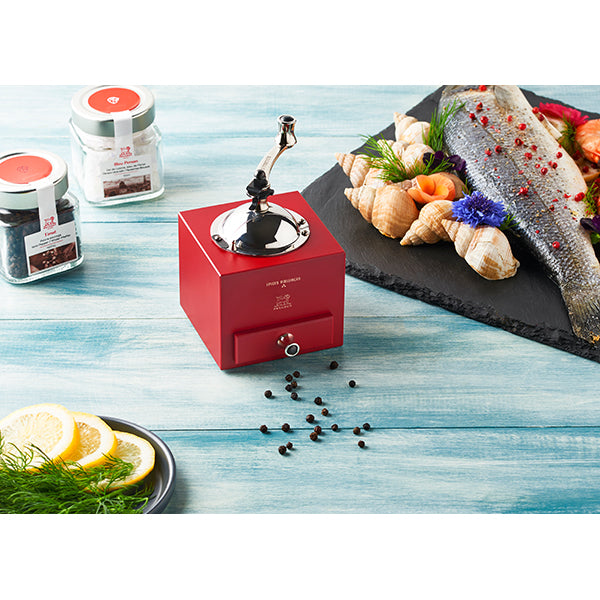 Moulin manuel à poivre hêtre Roellinger rouge piment Peugeot - Mathon - 4