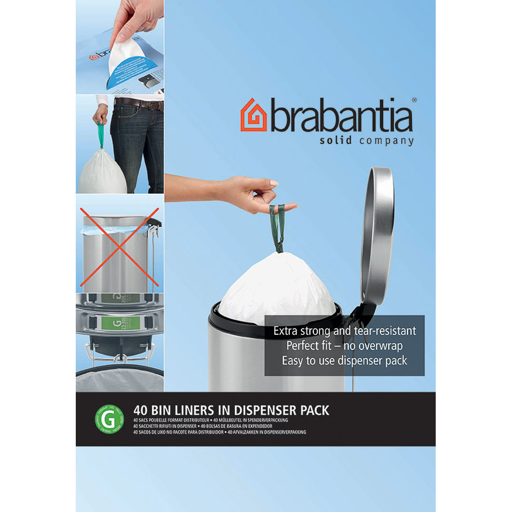 Distributeur 40 sacs poubelles 30 l blanc Code G Brabantia - Mathon