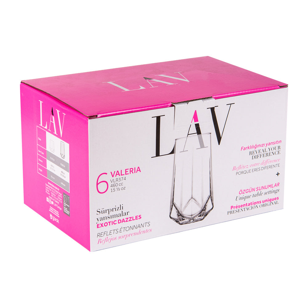 Boîte de 6 gobelets hauts Valéria 46 cl LAV - Mathon - 2