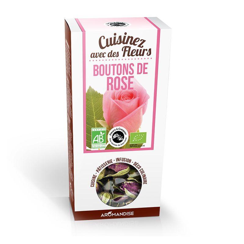 Fleurs comestibles bio - Boutons de Rose 30 g Aromandise - Mathon