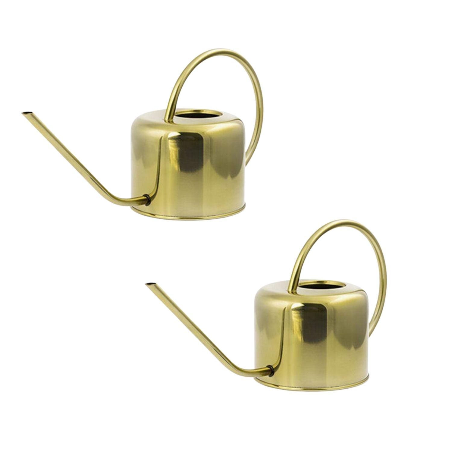 2 arrosoirs vintage dorés en inox 1,2 litres Kikkerland Design - Mathon