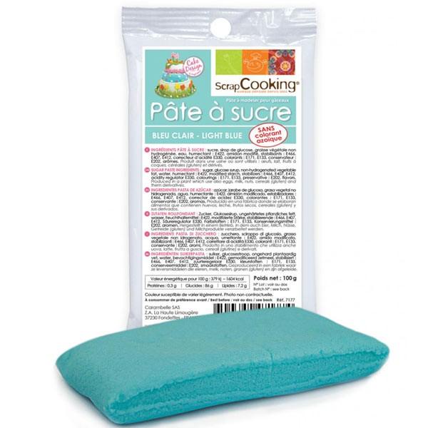 Pâte à sucre bleu clair 100 g Scrapcooking - Mathon