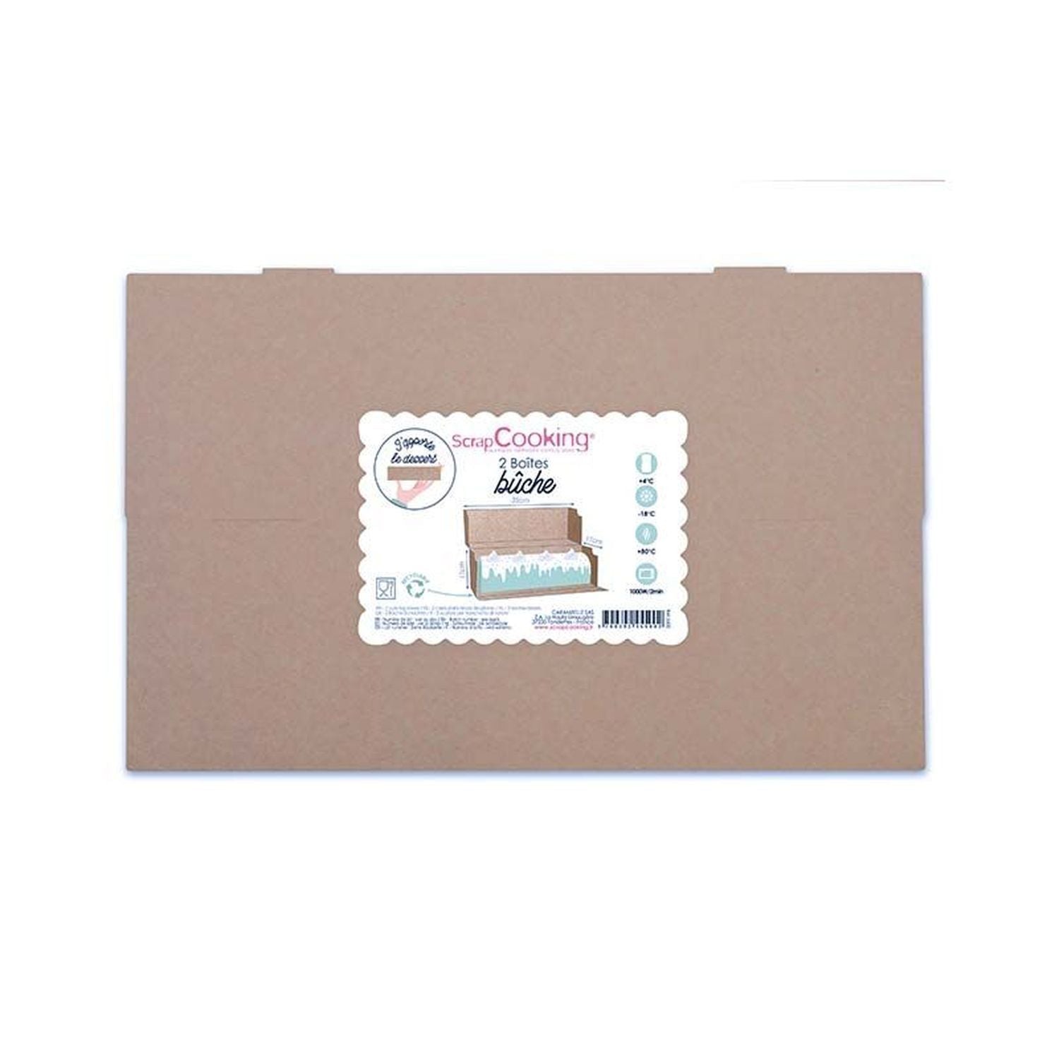 4 boîtes en carton pour bûche de Noël 35 x 11 cm Scrapcooking - Mathon