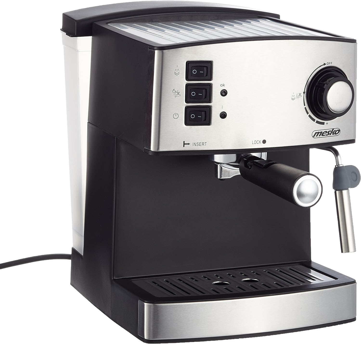 machine à expresso de 15 bars 850W gris noir Mesko - Mathon