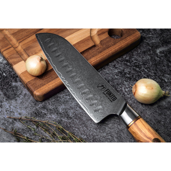 Couteau Fukito Olive Damas modèle Santoku 18cm Fukito - Mathon - 3