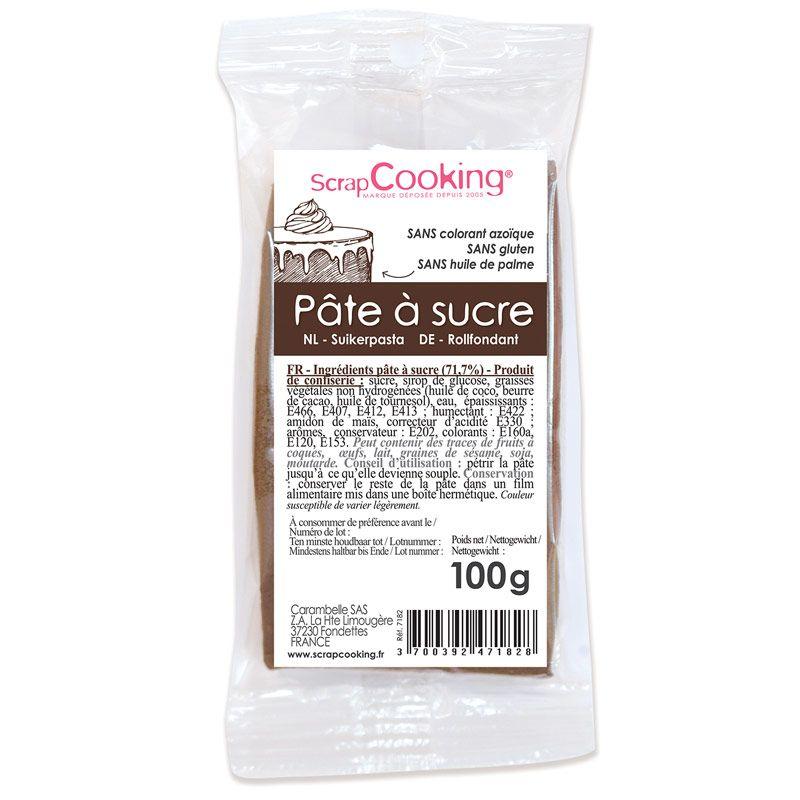 Pâte à sucre marron 100 g Scrapcooking - Mathon