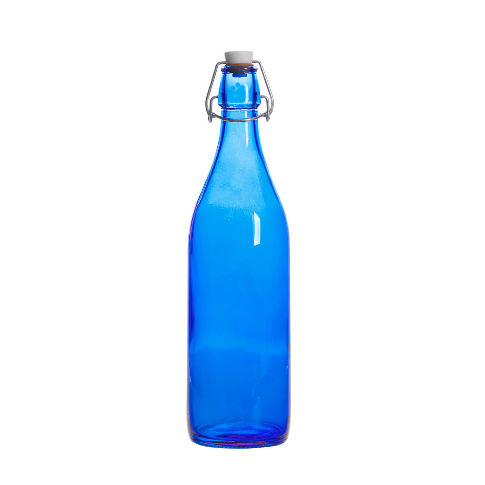 Bouteille à limonade avec son bouchon mécanique Giara 1 l bleu Bormioli Rocco - Mathon