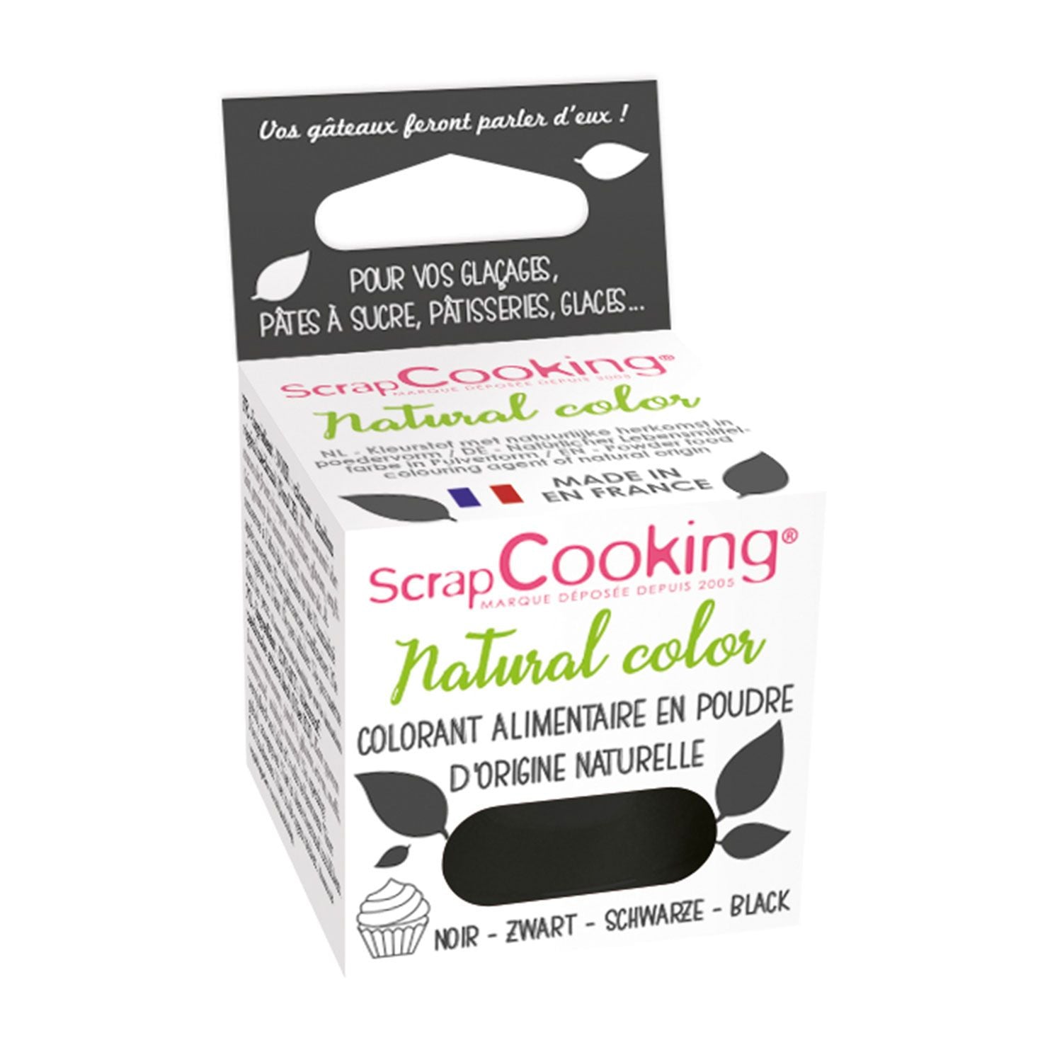 Colorant alimentaire naturel en poudre - Noir Scrapcooking - Mathon